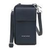 Front View Of The Dark Blue Wallet And Phone Holder