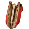 Internal Zipped Compartment View Of The Lipstick Red Wallet And Phone Holder