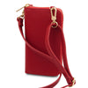 Rear View Of The Lipstick Red Wallet And Phone Holder
