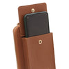 Mobile Phone Compartment View Of The Cognac Wallet And Phone Holder