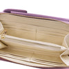 Internal Zipped Compartment View Of The Lilac Wallet And Phone Holder