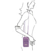 Woman Posing With The Lilac Wallet And Phone Holder
