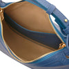 Interior Compartment View Of The Denim Womens Leather Hobo Bag