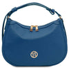 Front View Of The Denim Womens Leather Hobo Bag