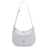 Shoulder Strap View Of The White Womens Leather Hobo Bag