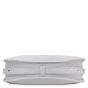 Underneath View Of The White Womens Leather Hobo Bag