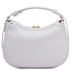 Rear View Of The White Womens Leather Hobo Bag
