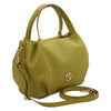 Angled And Shoulder Strap View Of The Green Womens Bag