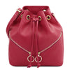 Front View Of The Pink Womens Bucket Bag