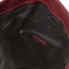 Internal Zip Pocket View Of The Bordeaux Womens Leather Backpack