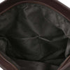 Internal Pocket View Of The Chocolate Womens Leather Backpack