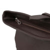 Zip Closure View Of The Chocolate Womens Leather Backpack