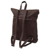 Rear And Shoulder Strap View Of The Chocolate Womens Leather Backpack