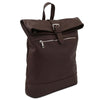 Angled View Of The Chocolate Womens Leather Backpack
