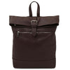 Front View Of The Chocolate Womens Leather Backpack