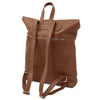 Rear And Shoulder Strap View Of The Cognac Womens Leather Backpack