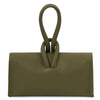 Rear View Of The Forest Green Womens Leather Clutch