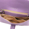 Internal Zip Pocket View Of The Lilac Womens Leather Clutch