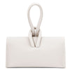 Rear View Of The White Womens Leather Clutch