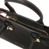 Womens Leather Handbag and Toiletry Case Set with premium leather and gold zipper detail.