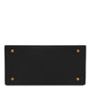 Womens Leather Handbag and Toiletry Case Set - black leather bottom with gold studs