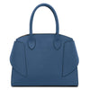 Womens Leather Handbag and Toiletry Case Set in denim leather, featuring elegant design with spacious structure.
