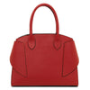 Womens Leather Handbag and Toiletry Case Set in vibrant lipstick red leather, showcasing elegant design and spacious structure.