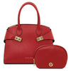 Womens Leather Handbag and Toiletry Case Set Leather in lipstick red, featuring premium leather design and elegant style.