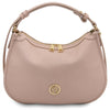 Front View Of The Nude Womens Leather Hobo Bag