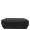 Leather Backpack and Toiletry Bag Set - black leather toiletry bag bottom view