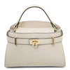 Womens Leather Tote Bag, featuring a spacious design with stylish gold accents and a refined shape.