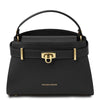 Womens Leather Tote Bag featuring a sleek design and gold hardware.