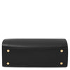 Womens Leather Tote Bag bottom view showcasing premium box leather and gold stud accents.