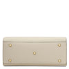 Underneath View Of The Beige Womens Leather Tote