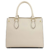 Rear View Of The Beige Womens Leather Tote