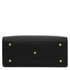 Underneath View Of The Black Womens Leather Tote