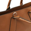 Close Up Shoulder Strap Connection View Of The Cgnac Womens Leather Tote