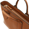 Zip Closure View Of The Cognac Womens Leather Tote