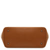 Underneath View Of The Cognac Womens Leather Tote