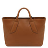 Rear View Of The Cognac Womens Leather Tote