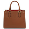 Rear View Of The Cognac Womens Leather Tote