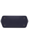 Underneath View Of The Dark Blue Womens Leather Tote
