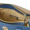 Internal Zip Pocket View Of The Denim Womens Leather Tote