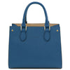 Rear View Of The Denim Womens Leather Tote
