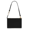 Rear View Of The Black Womens Leather Tote Handbag