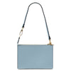 Rear View Of The Light Blue Womens Leather Tote Handbag
