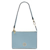 Front View Of The Light Blue Womens Leather Tote Handbag