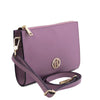 Angled And Shoulder Strap View Of The Lilac Womens Leather Tote Handbag