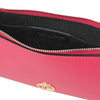 Internal Pocket View Of The Pink Womens Leather Tote Handbag