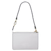 Rear View Of The White Womens Leather Tote Handbag